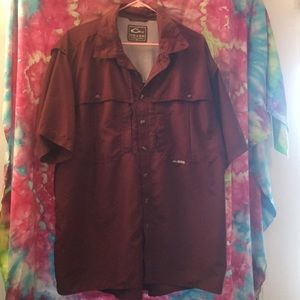 Burgundy fishing/dress  button up
